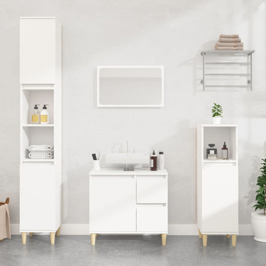 Badschrank Weiß 30x30x190 cm Holzwerkstoff - Pazzar.ch