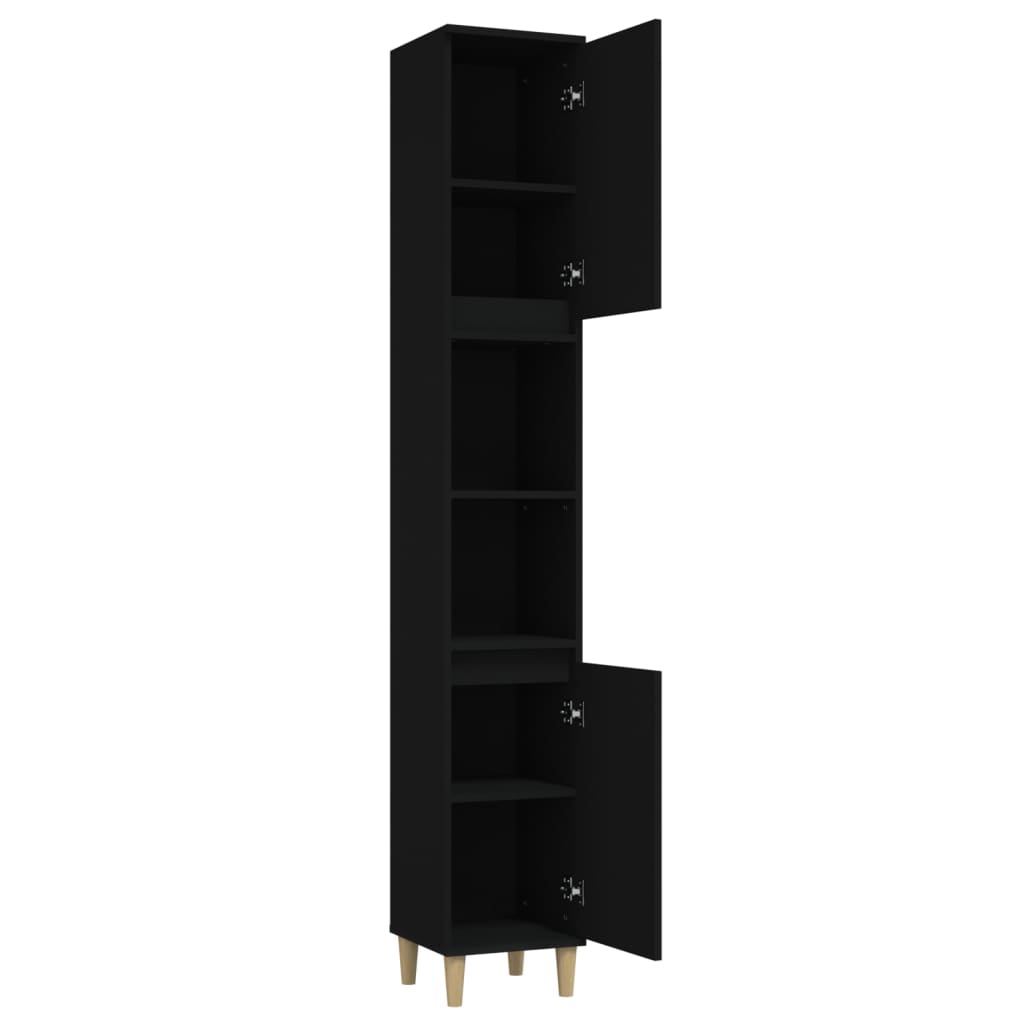 Badschrank Schwarz 30x30x190 cm Holzwerkstoff - Pazzar.ch