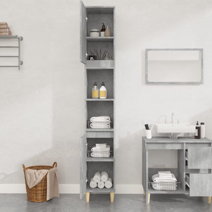 Badschrank Betongrau 30x30x190 cm Holzwerkstoff - Pazzar.ch
