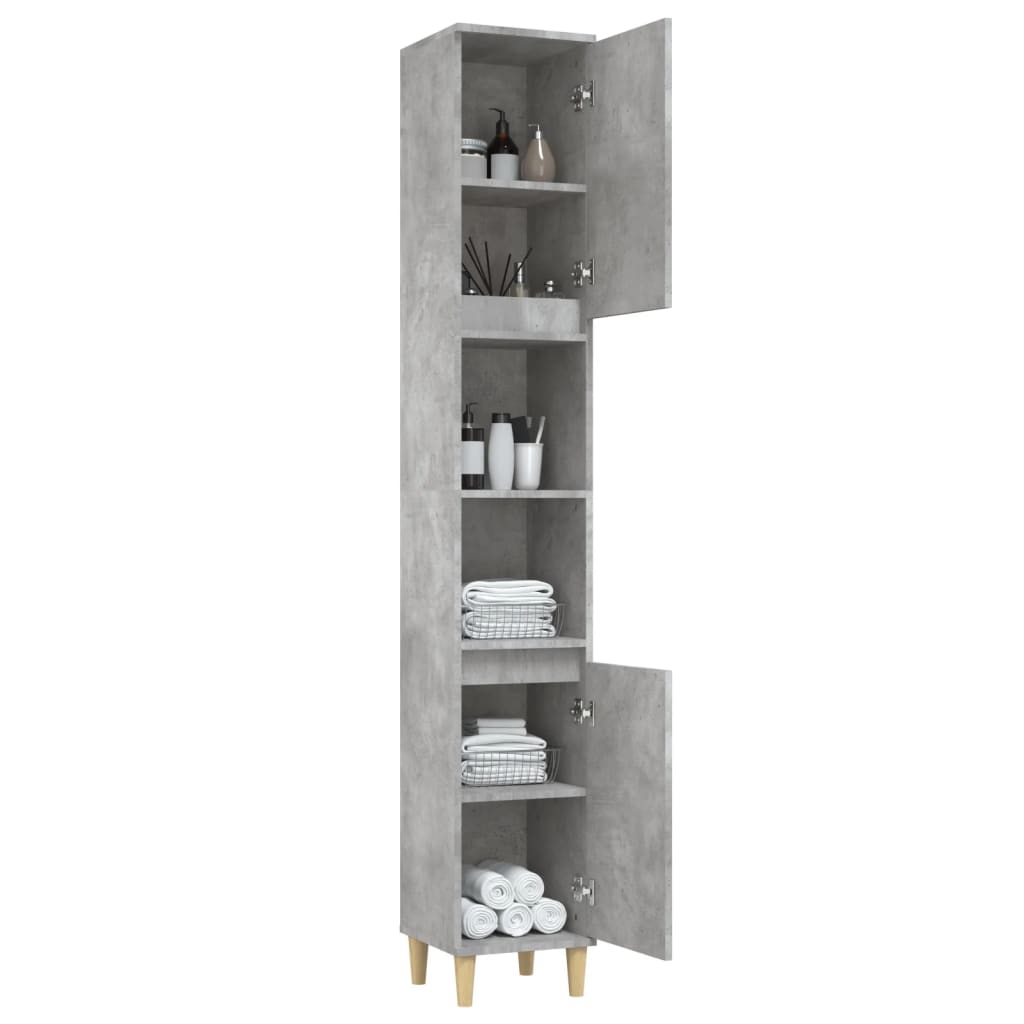Badschrank Betongrau 30x30x190 cm Holzwerkstoff - Pazzar.ch