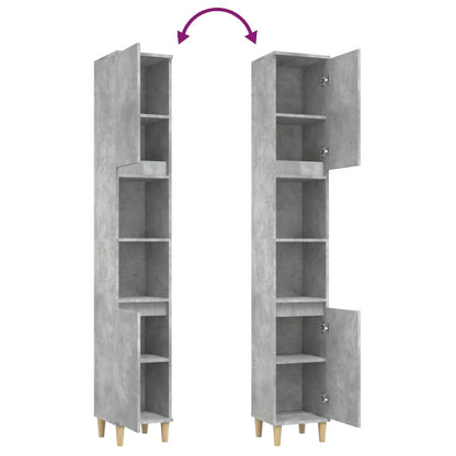 Badschrank Betongrau 30x30x190 cm Holzwerkstoff - Pazzar.ch