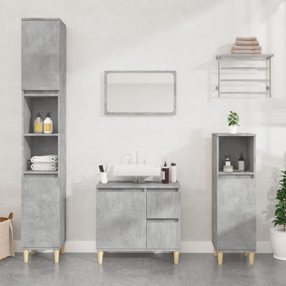 Badschrank Betongrau 30x30x190 cm Holzwerkstoff - Pazzar.ch