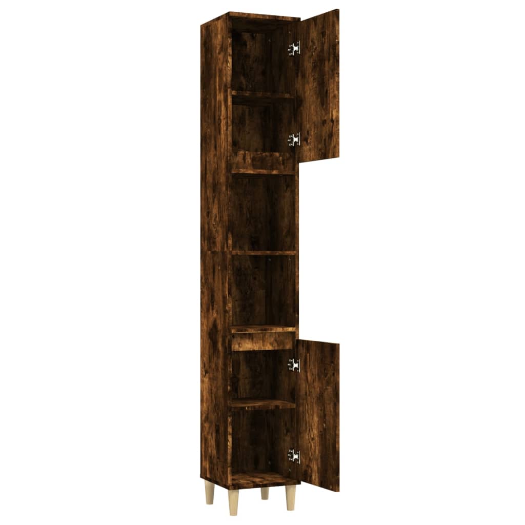 Badschrank Räuchereiche 30x30x190 cm Holzwerkstoff - Pazzar.ch