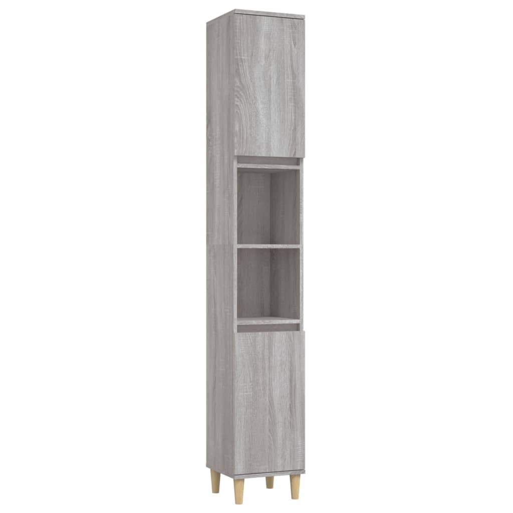 Badschrank Grau Sonoma 30x30x190 cm Holzwerkstoff - Pazzar.ch