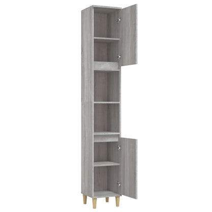 Badschrank Grau Sonoma 30x30x190 cm Holzwerkstoff - Pazzar.ch