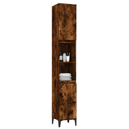 Badschrank Räuchereiche 30x30x190 cm Holzwerkstoff - Pazzar.ch