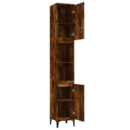 Badschrank Räuchereiche 30x30x190 cm Holzwerkstoff - Pazzar.ch