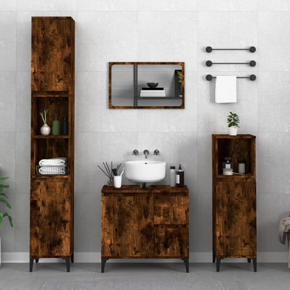 Badschrank Räuchereiche 30x30x190 cm Holzwerkstoff - Pazzar.ch