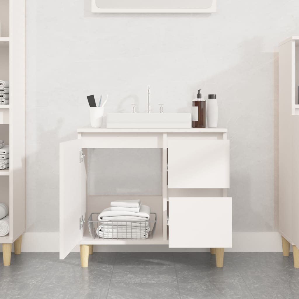 Badschrank Weiß 65x33x60 cm Holzwerkstoff - Pazzar.ch