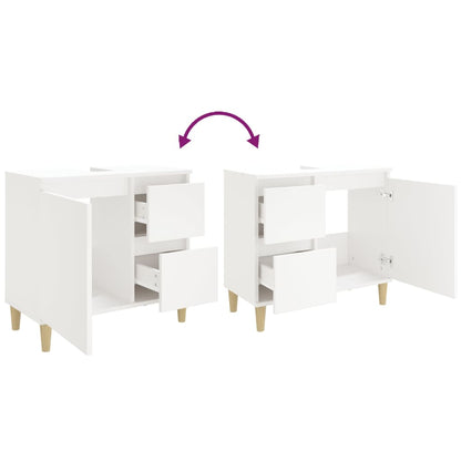 Badschrank Weiß 65x33x60 cm Holzwerkstoff - Pazzar.ch