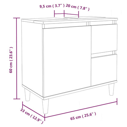 Badschrank Weiß 65x33x60 cm Holzwerkstoff - Pazzar.ch