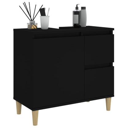 Badschrank Schwarz 65x33x60 cm Holzwerkstoff - Pazzar.ch