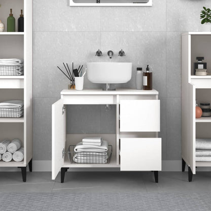 Badschrank Weiß 65x33x60 cm Holzwerkstoff - Pazzar.ch