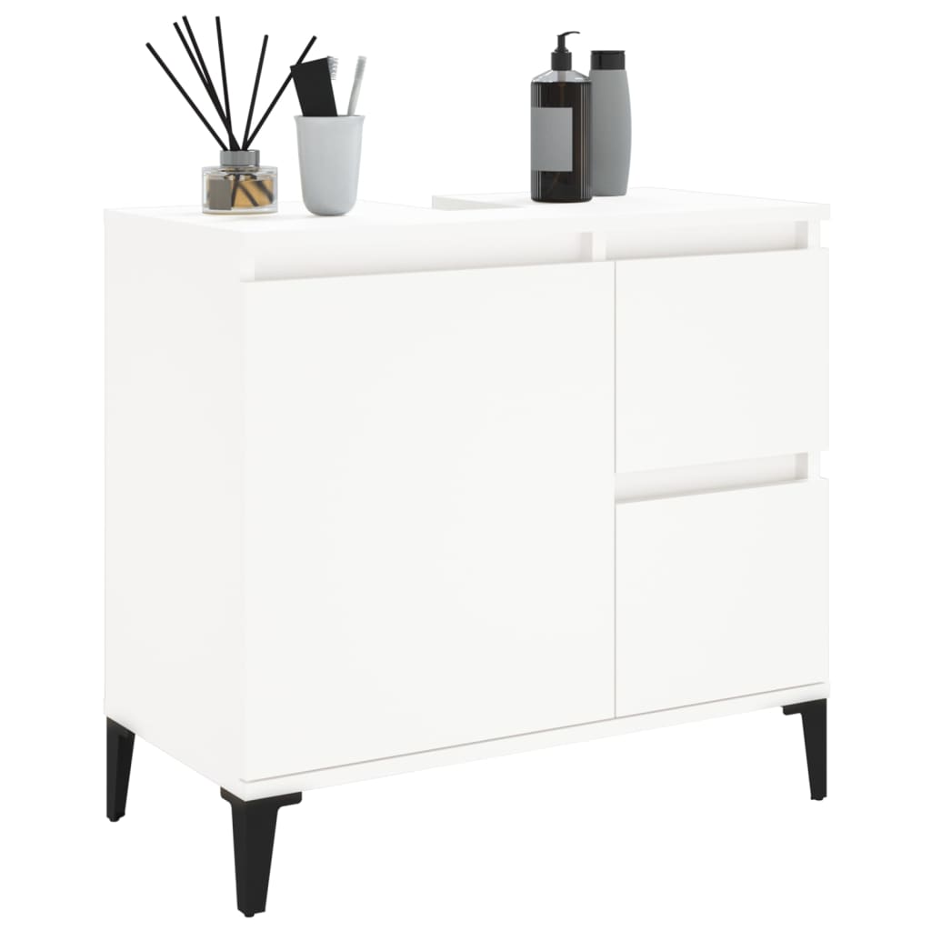 Badschrank Weiß 65x33x60 cm Holzwerkstoff - Pazzar.ch
