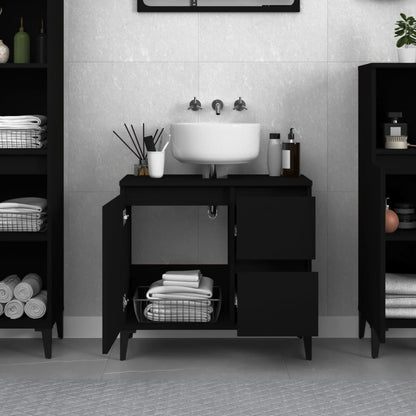 Badschrank Schwarz 65x33x60 cm Holzwerkstoff - Pazzar.ch