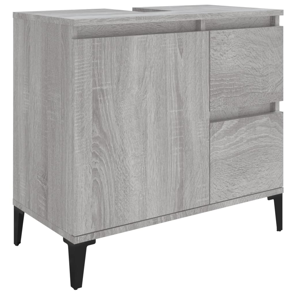 Badschrank Grau Sonoma 65x33x60 cm Holzwerkstoff - Pazzar.ch