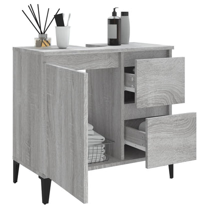 Badschrank Grau Sonoma 65x33x60 cm Holzwerkstoff - Pazzar.ch