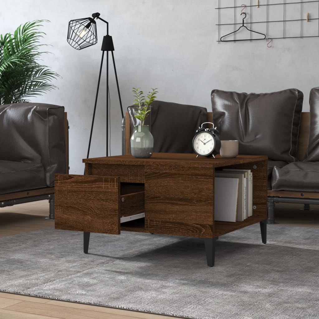 Couchtisch Braun Eichen-Optik 55x55x36,5 cm Holzwerkstoff - Pazzar.ch