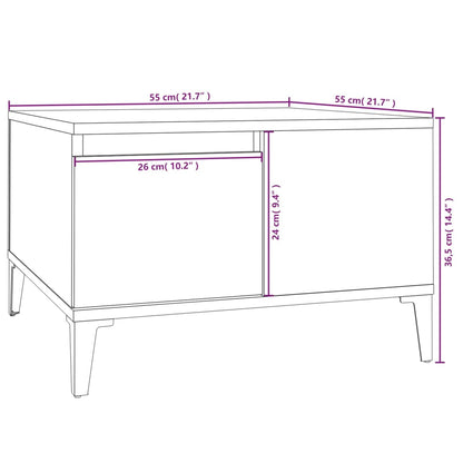 Couchtisch Braun Eichen-Optik 55x55x36,5 cm Holzwerkstoff - Pazzar.ch