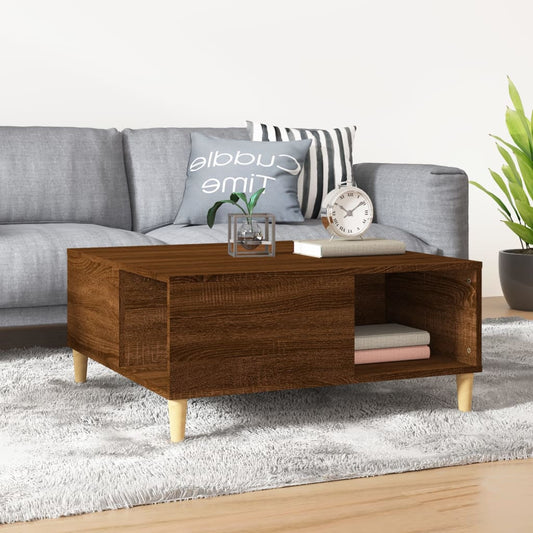 Couchtisch Braun Eichen-Optik 80x80x36,5 cm Holzwerkstoff - Pazzar.ch