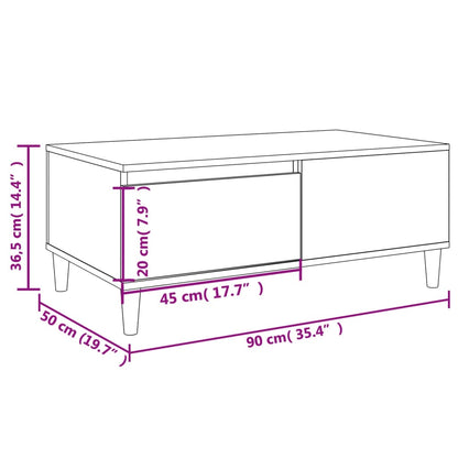 Couchtisch Räuchereiche 90x50x36,5 cm Holzwerkstoff - Pazzar.ch