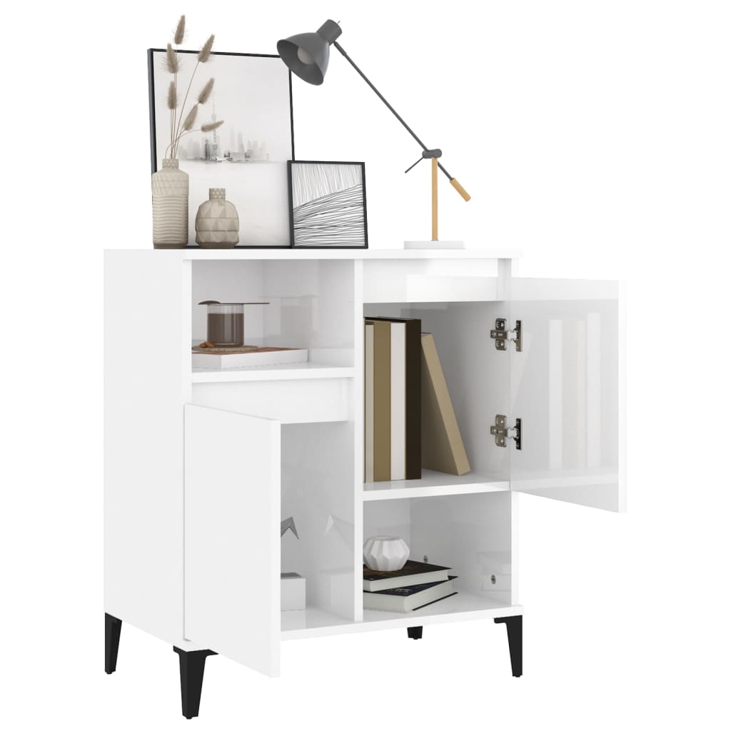 Sideboard Hochglanz-Weiß 60x35x70 cm Holzwerkstoff - Pazzar.ch