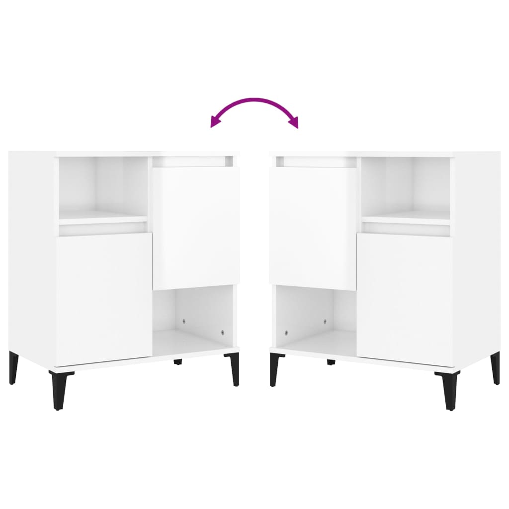 Sideboard Hochglanz-Weiß 60x35x70 cm Holzwerkstoff - Pazzar.ch