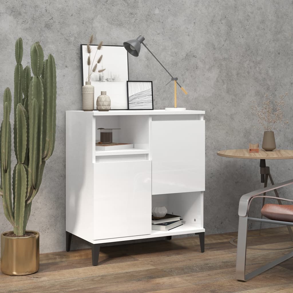 Sideboard Hochglanz-Weiß 60x35x70 cm Holzwerkstoff - Pazzar.ch