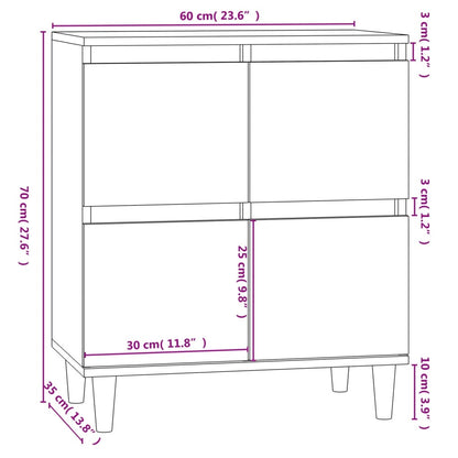 Sideboard Braun Eichen-Optik 60x35x70 cm Holzwerkstoff - Pazzar.ch