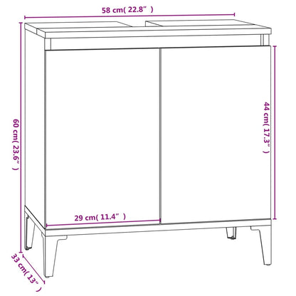 Waschbeckenunterschrank Weiß 58x33x60 cm Holzwerkstoff - Pazzar.ch
