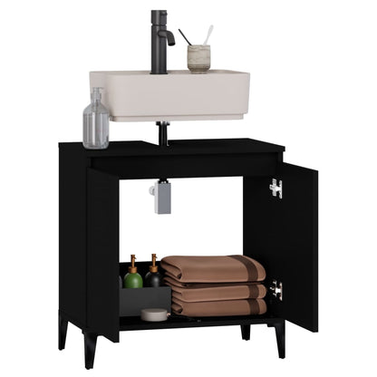 Waschbeckenunterschrank Schwarz 58x33x60 cm Holzwerkstoff - Pazzar.ch