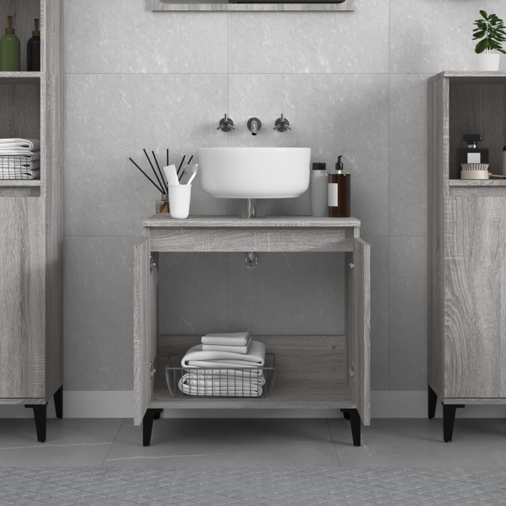 Waschbeckenunterschrank Grau Sonoma 58x33x60 cm Holzwerkstoff - Pazzar.ch