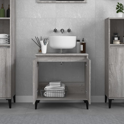 Waschbeckenunterschrank Grau Sonoma 58x33x60 cm Holzwerkstoff - Pazzar.ch