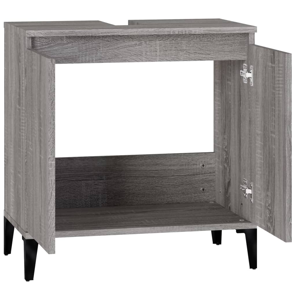Waschbeckenunterschrank Grau Sonoma 58x33x60 cm Holzwerkstoff - Pazzar.ch