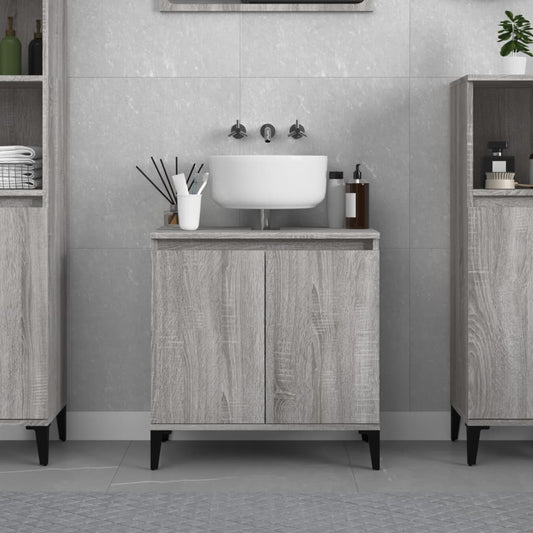 Waschbeckenunterschrank Grau Sonoma 58x33x60 cm Holzwerkstoff - Pazzar.ch