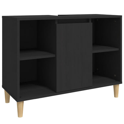 Waschbeckenunterschrank Schwarz 80x33x60 cm Holzwerkstoff - Pazzar.ch