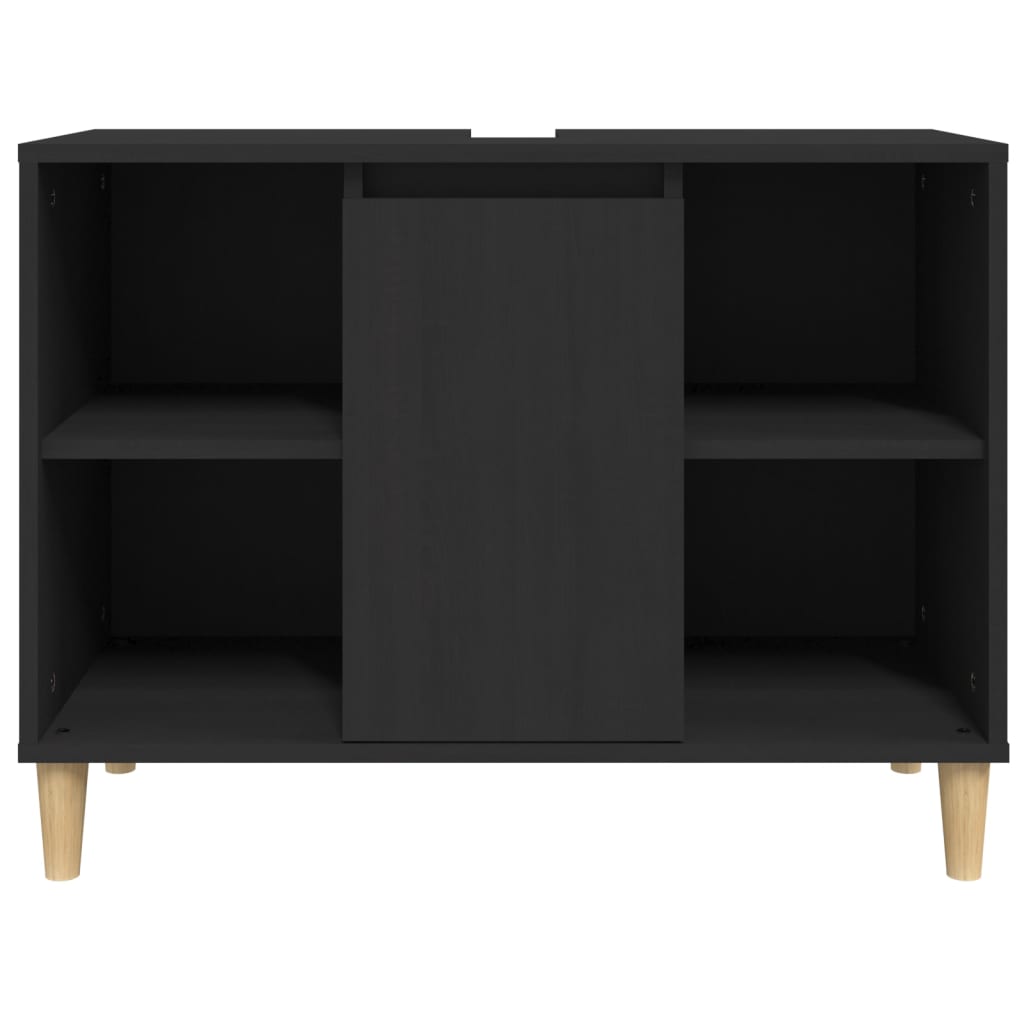Waschbeckenunterschrank Schwarz 80x33x60 cm Holzwerkstoff - Pazzar.ch