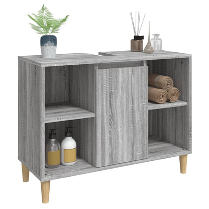 Waschbeckenunterschrank Grau Sonoma 80x33x60 cm Holzwerkstoff - Pazzar.ch