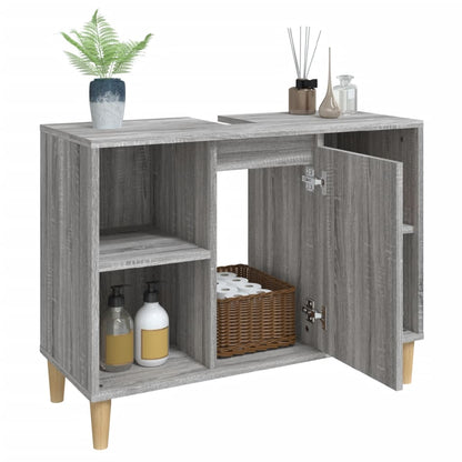 Waschbeckenunterschrank Grau Sonoma 80x33x60 cm Holzwerkstoff - Pazzar.ch