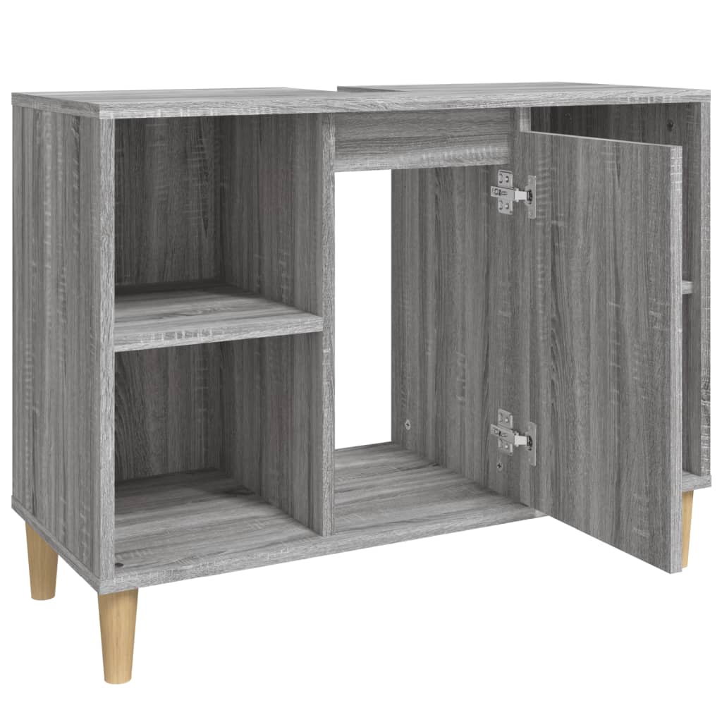 Waschbeckenunterschrank Grau Sonoma 80x33x60 cm Holzwerkstoff - Pazzar.ch