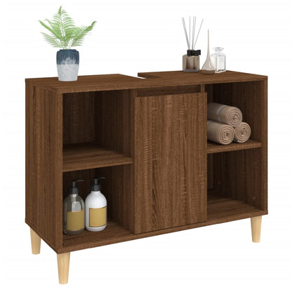 Waschbeckenunterschrank Braun Eichen-Optik 80x33x60 cm - Pazzar.ch