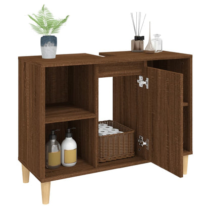 Waschbeckenunterschrank Braun Eichen-Optik 80x33x60 cm - Pazzar.ch