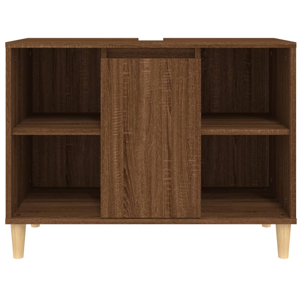 Waschbeckenunterschrank Braun Eichen-Optik 80x33x60 cm