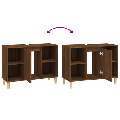 Waschbeckenunterschrank Braun Eichen-Optik 80x33x60 cm - Pazzar.ch