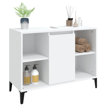 Waschbeckenunterschrank Weiß 80x33x60 cm Holzwerkstoff - Pazzar.ch