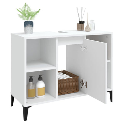 Waschbeckenunterschrank Weiß 80x33x60 cm Holzwerkstoff - Pazzar.ch