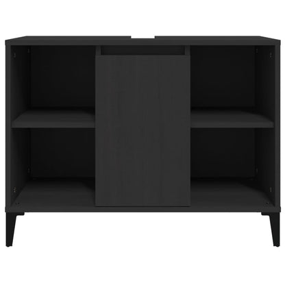 Waschbeckenunterschrank Schwarz 80x33x60 cm Holzwerkstoff - Pazzar.ch