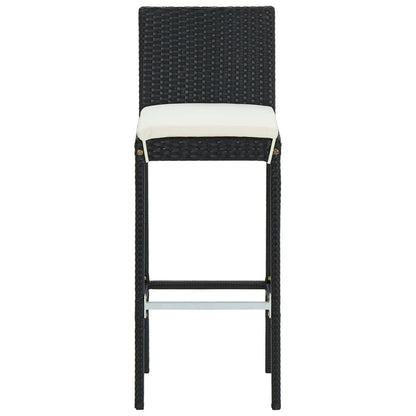 Barhocker mit Kissen 6 Stk. Schwarz Poly Rattan - Pazzar.ch