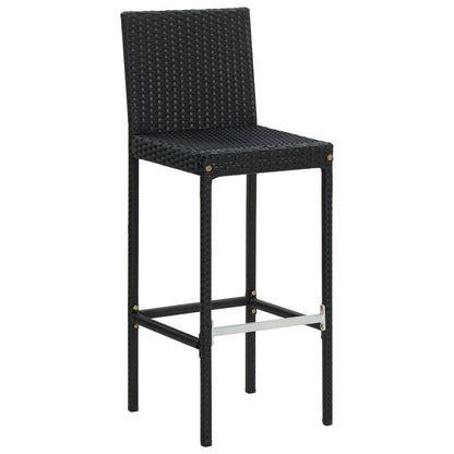 Barhocker mit Kissen 6 Stk. Schwarz Poly Rattan - Pazzar.ch