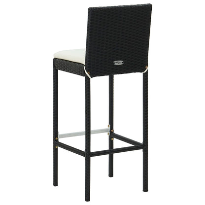 Barhocker mit Kissen 6 Stk. Schwarz Poly Rattan - Pazzar.ch